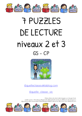 7 puzzles de lecture - Niveaux 2 et 3