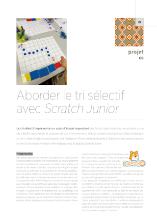 Aborder le tri sélectif avec Scratch Junior