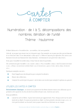 Cartes à compter