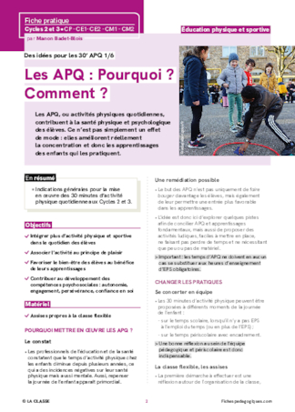 Des idées pour les 30' APQ