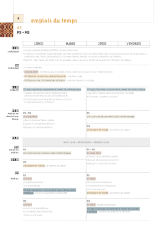 Emplois du temps et programmations MS 2024