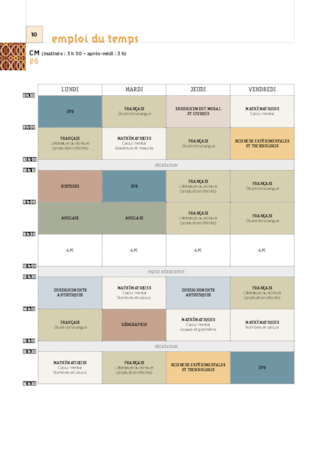 Emplois du temps, programmations CM1-CM2 2024