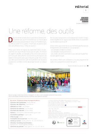 Emplois du temps, programmations Cycles 2 & 3 2024