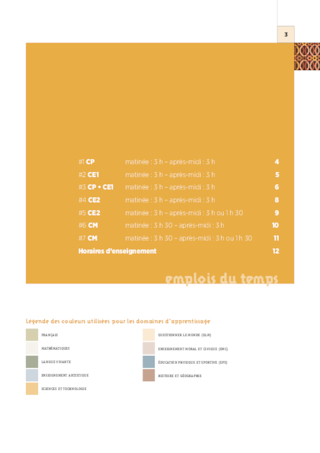 Emplois du temps, programmations Cycles 2 & 3 2024