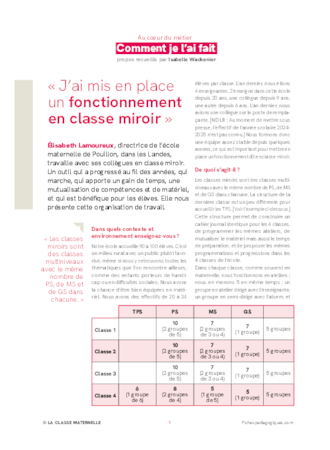 « J'ai mis en place un fonctionnement en classe miroir »