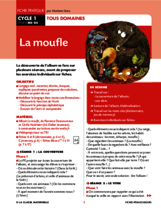 La moufle (+ CD audio) Maternelle - Ouvrage papier