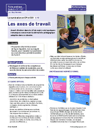 La numération en CP et CE1