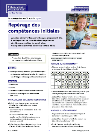 La numération en CP et CE1