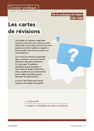 Les cartes de révisions