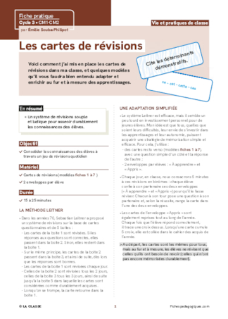 Les cartes de révisions