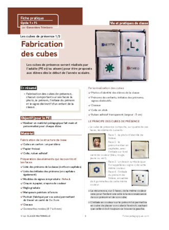 Les cubes de présence