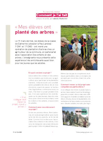 « Mes élèves ont planté des arbres »