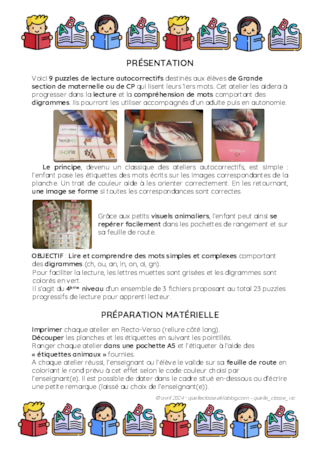 Puzzles de lecture - Niveau 4