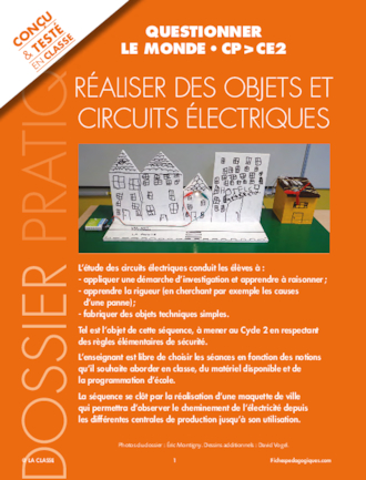 Réaliser des objets et circuits électriques - FichesPédagogiques.com