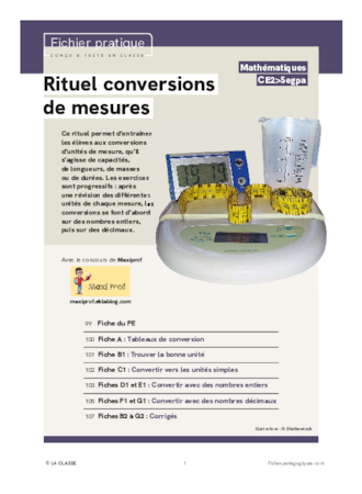 Rituel conversions de mesures