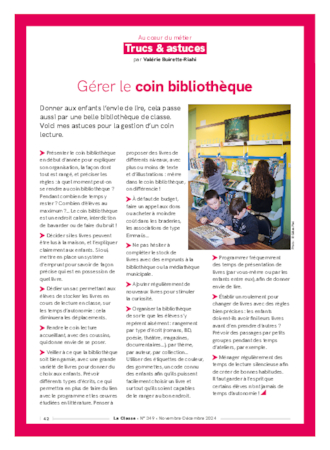 Trucs et astuces pour gérer le coin bibliothèque