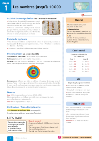 Voyage en maths CM1 aux Etats Unis - Guide de l'enseignant (extrait)